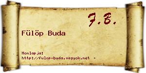 Fülöp Buda névjegykártya